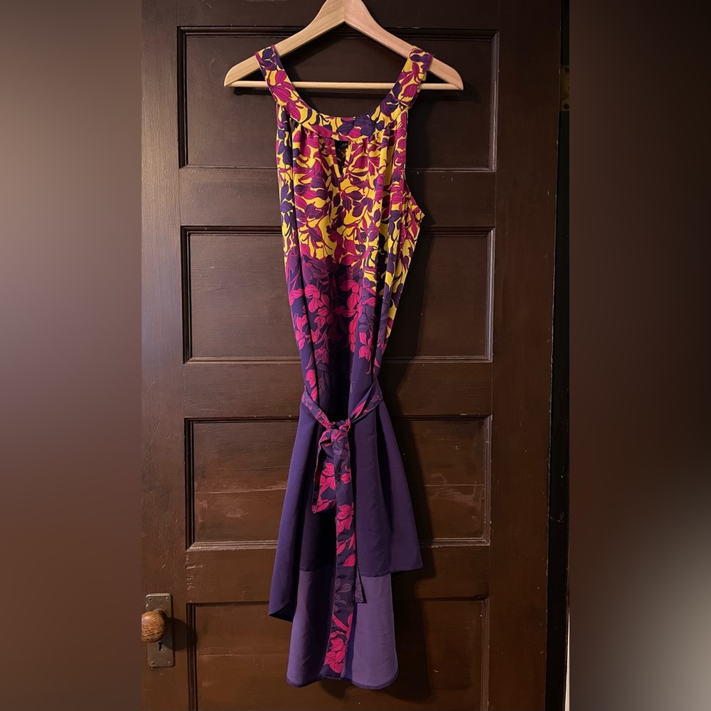 Apt. 9 Purple and Yellow High Low Halter Style Dress